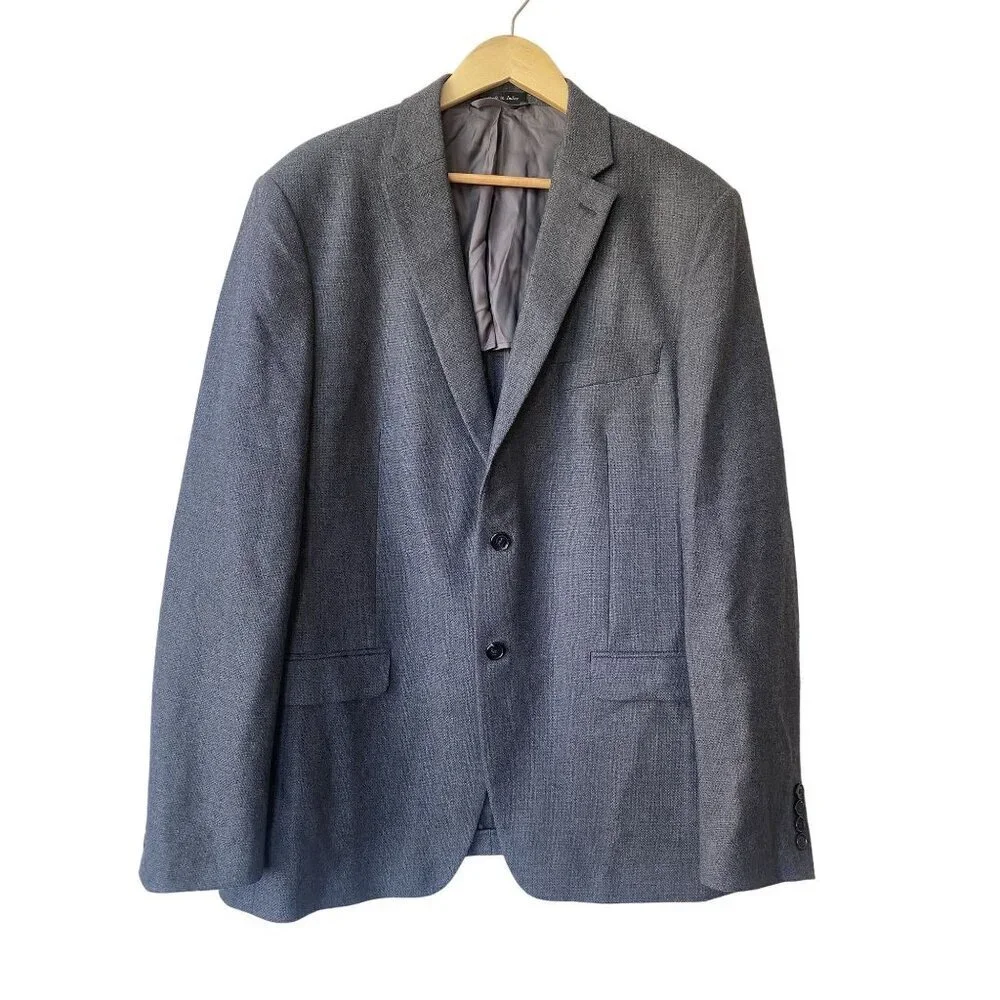Lauren Ralph Lauren Mens Wool Suit Jacket Blazer Size 44 Long‎ Gray Two Button